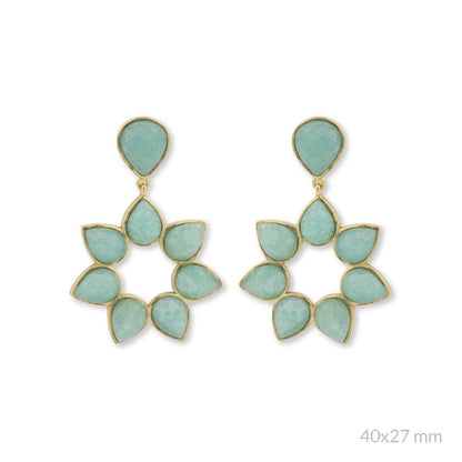 Pendientes Natalia Verde Agua Dorados
