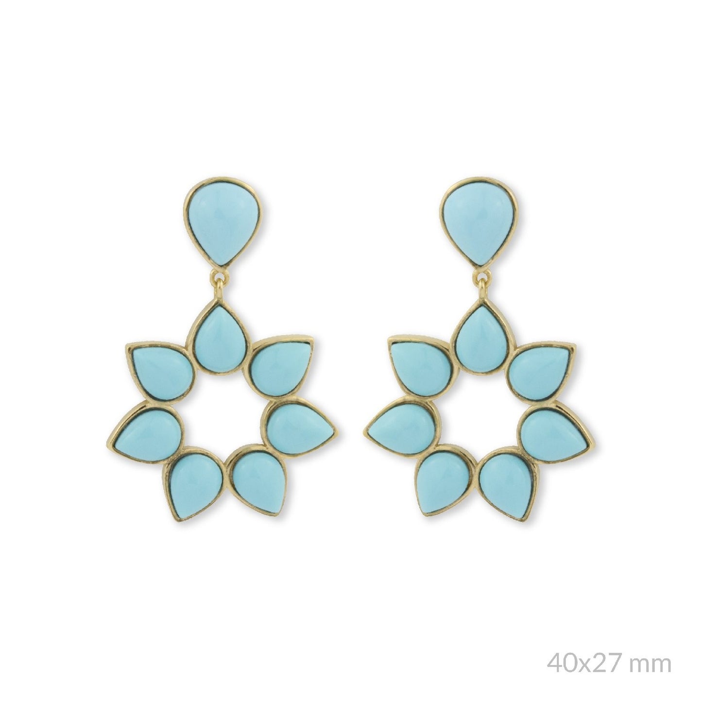 Pendientes Sofía Azul Dorados