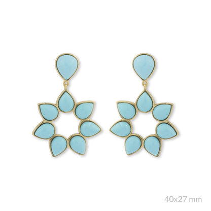 Pendientes Sofía Azul Dorados