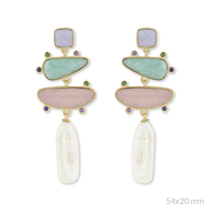 Pendientes Valeria Pastel Dorados
