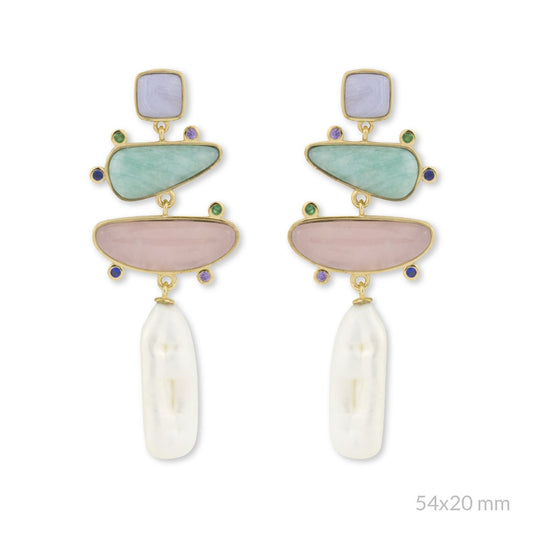 Pendientes Valeria Pastel Dorados