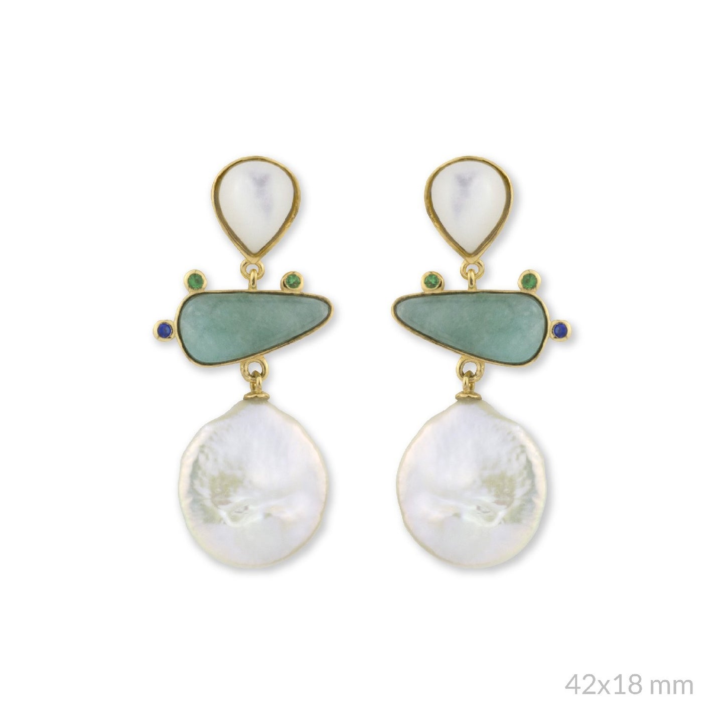 Pendientes Martina Verde Dorados