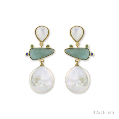 Pendientes Martina Verde Dorados