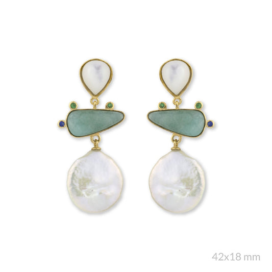 Pendientes Martina Verde Dorados