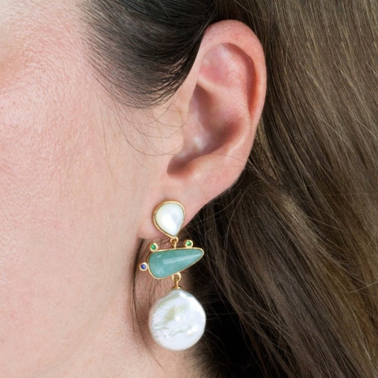 Pendientes Martina Verde Dorados