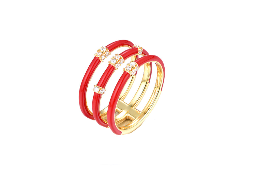 Anillo Triple aro Esmaltado