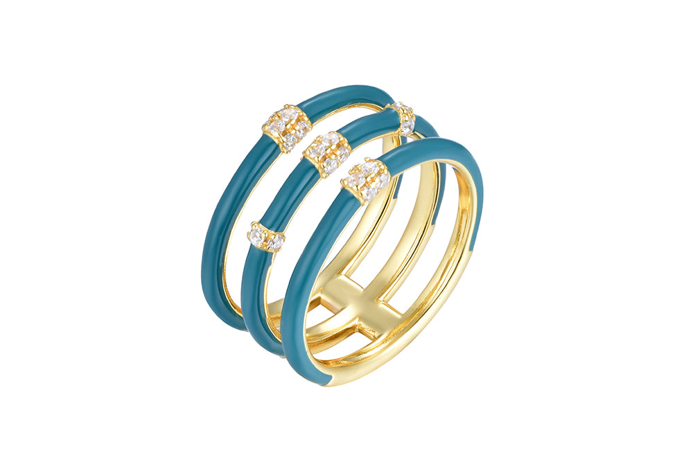 Anillo Triple aro Esmaltado