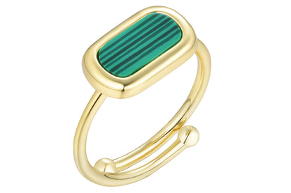 Anillo abierto Malaquita o  Turquesa