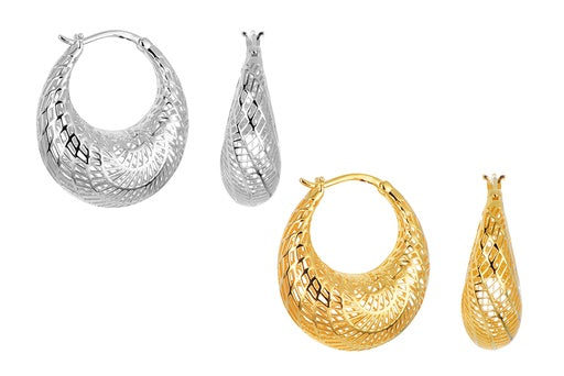 Pendiente Aro Calado 3d