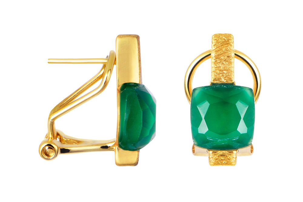 Pendientes Omega Piedras semipreciosas