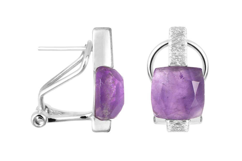 Pendientes Omega Piedras semipreciosas