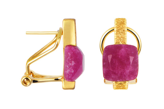 Pendientes Omega Piedras semipreciosas