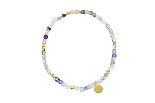 Pulsera piedras con motivos en oro