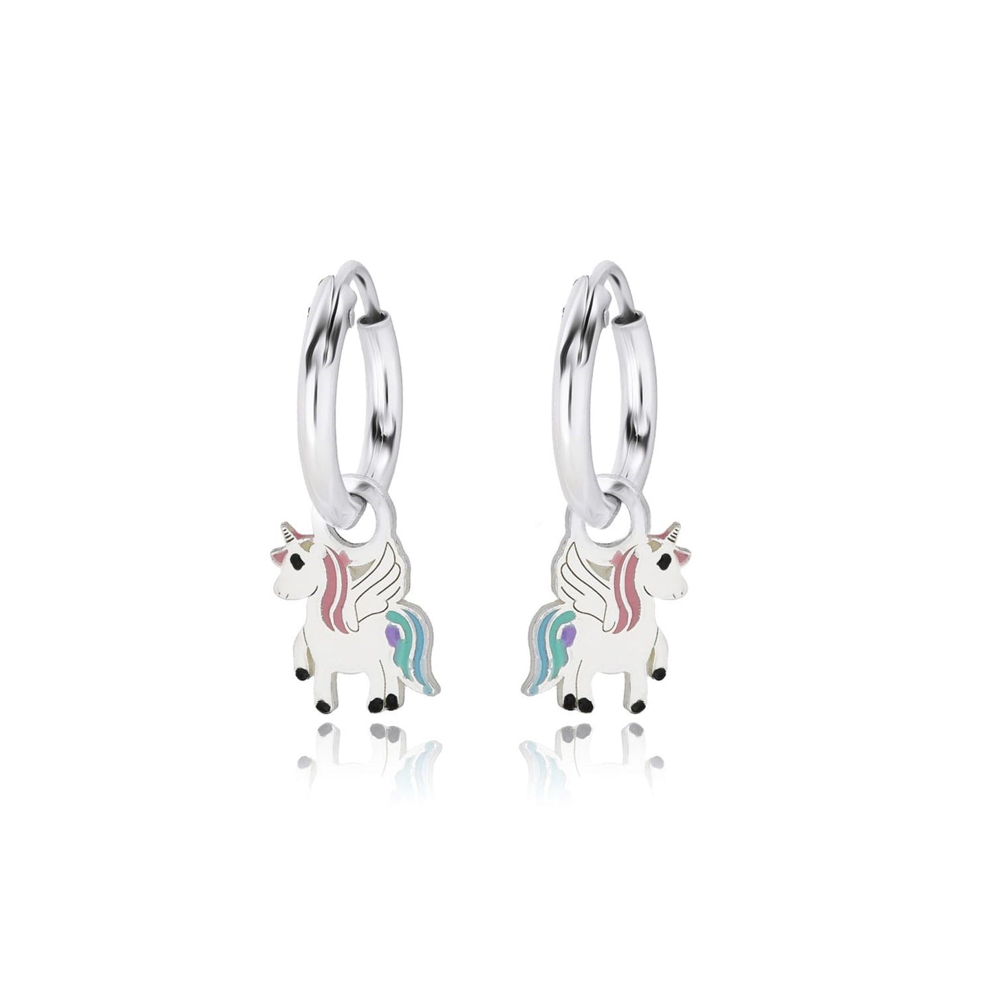 Pendientes "Unicorn Magic" – Plata de Ley 925 con Esmalte Multicolor
