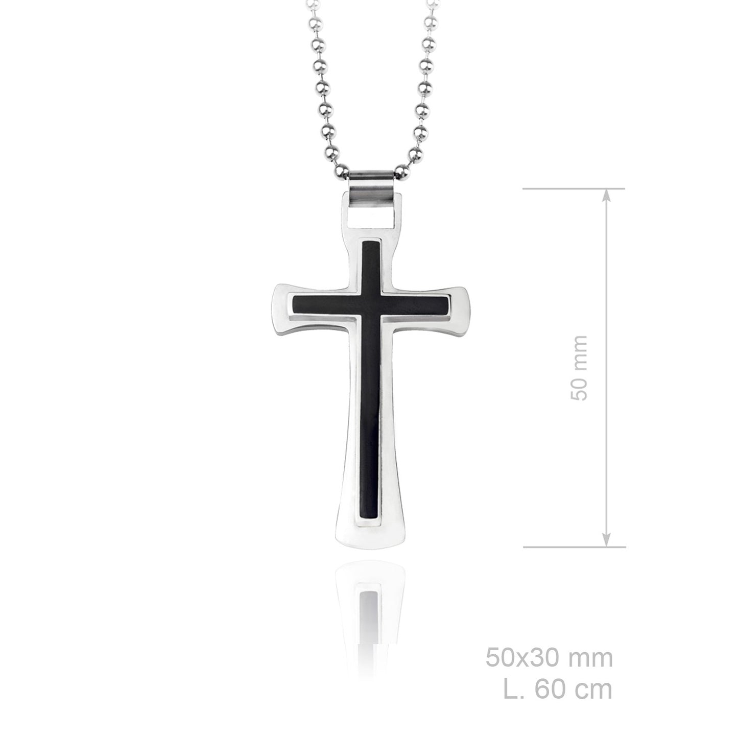 Colgante acero Cruz Negra + Cadena