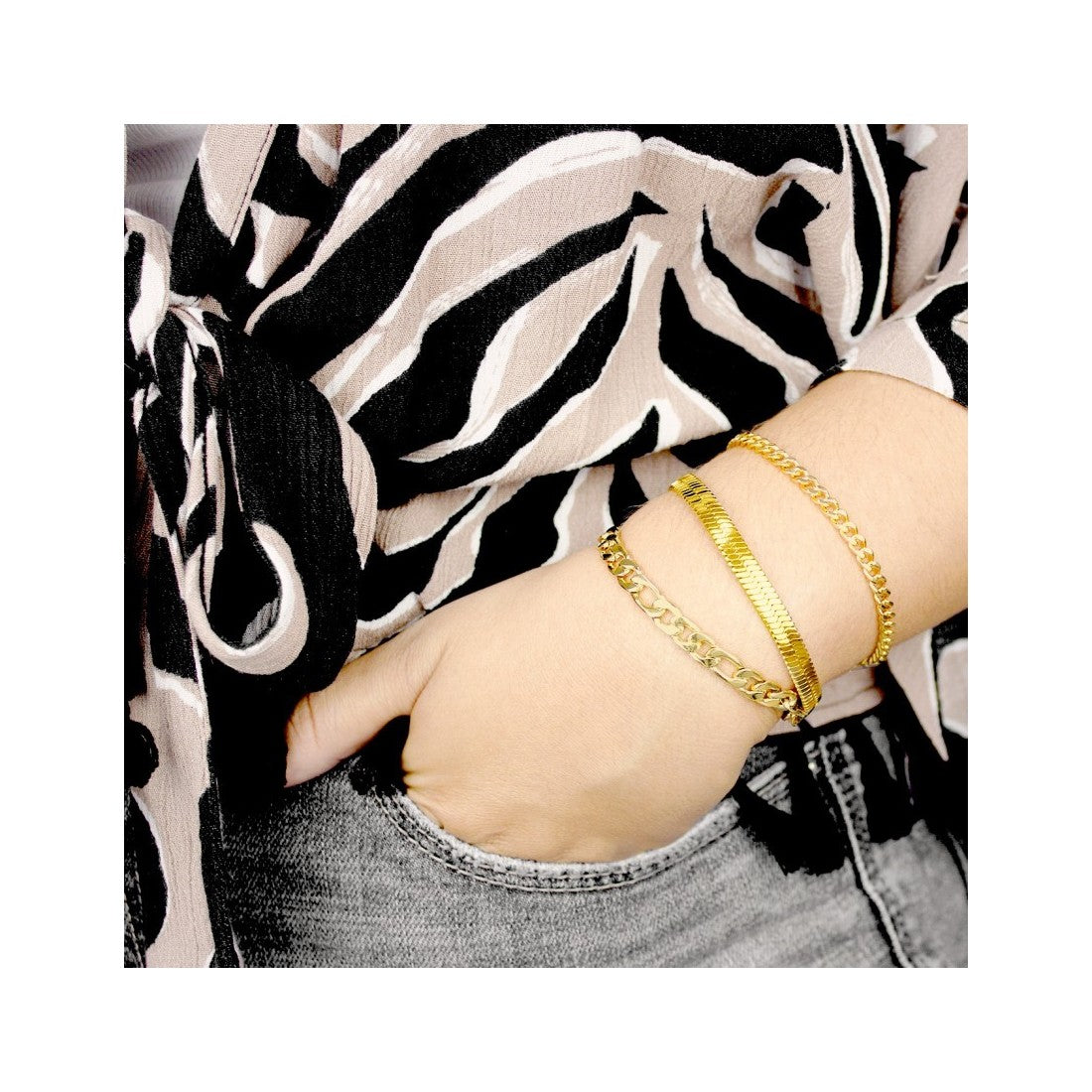 Pulsera Acero Cola de Ratón Ancha