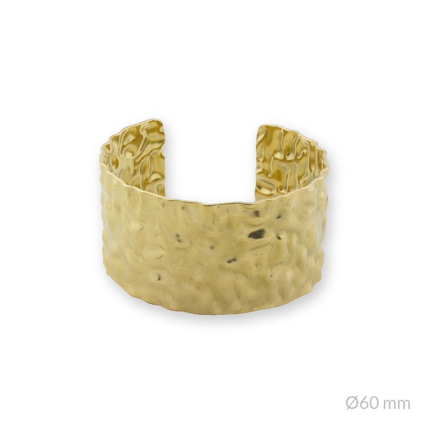 Brazalete Recto Martilleado Dorado