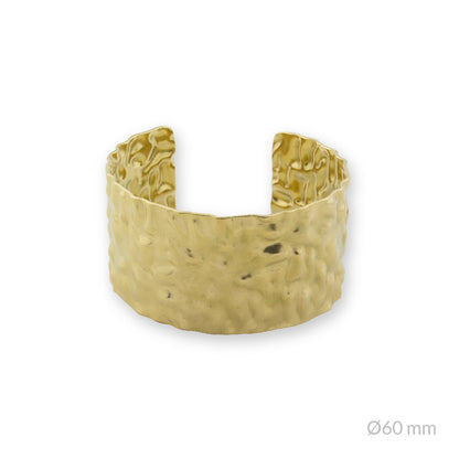 Brazalete Recto Martilleado Dorado