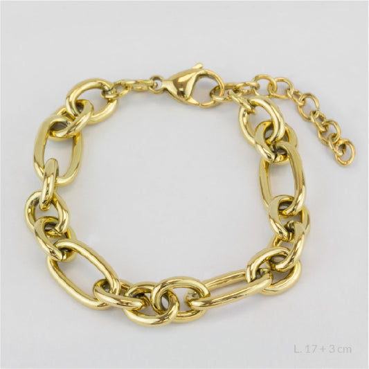 Pulsera eslabón Mix Dorada