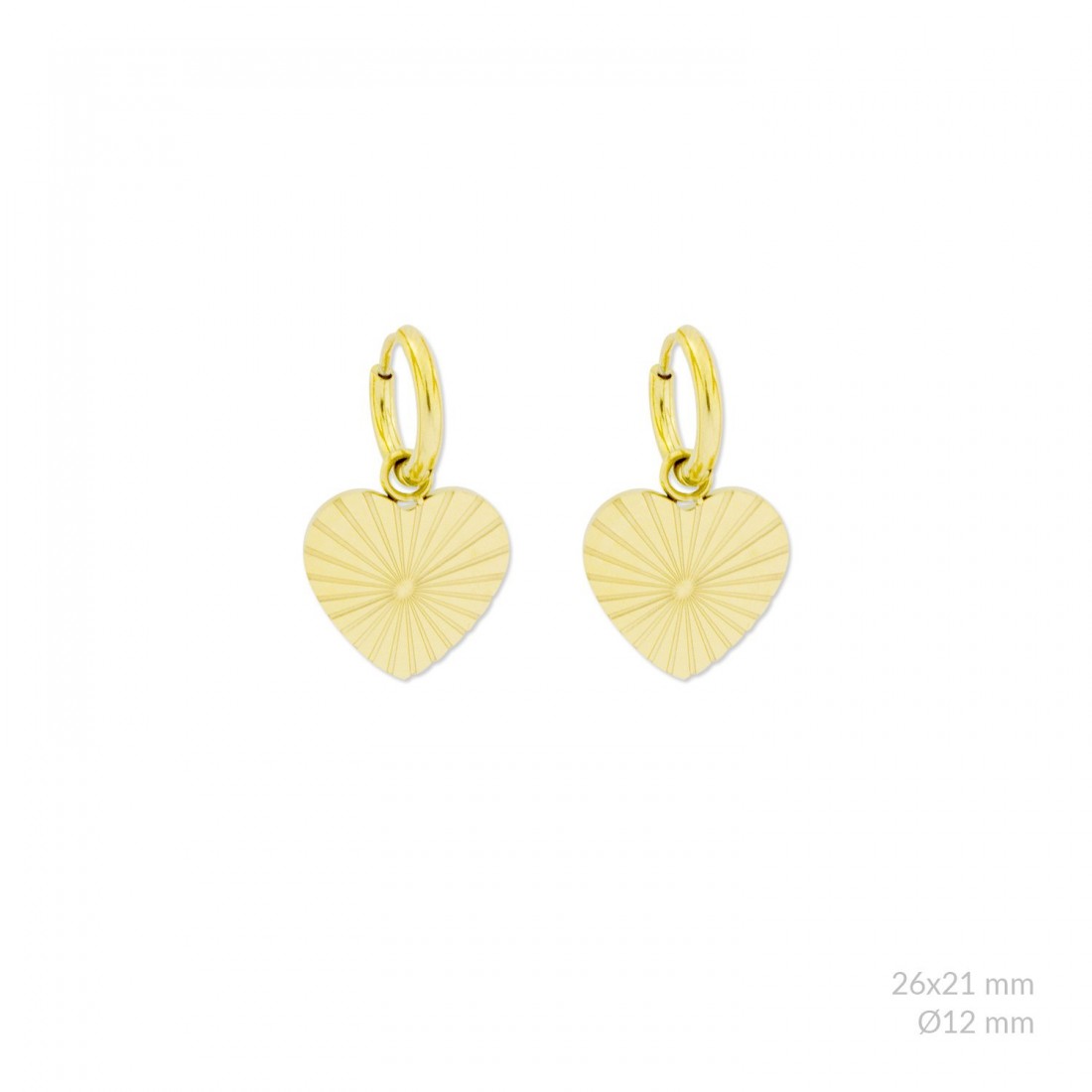 Pendientes chapa corazones