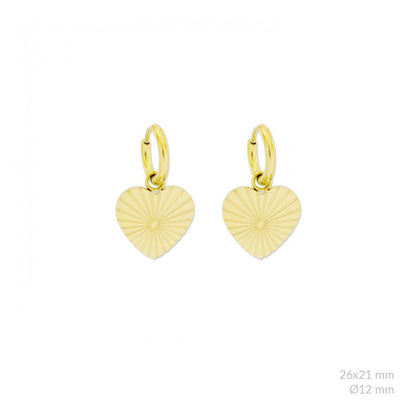 Pendientes chapa corazones