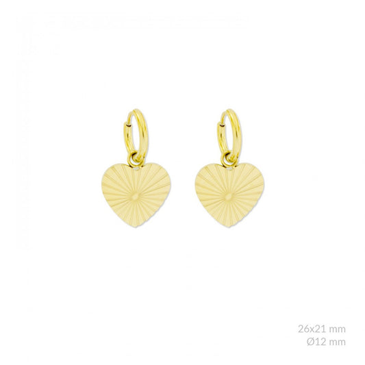 Pendientes chapa corazones