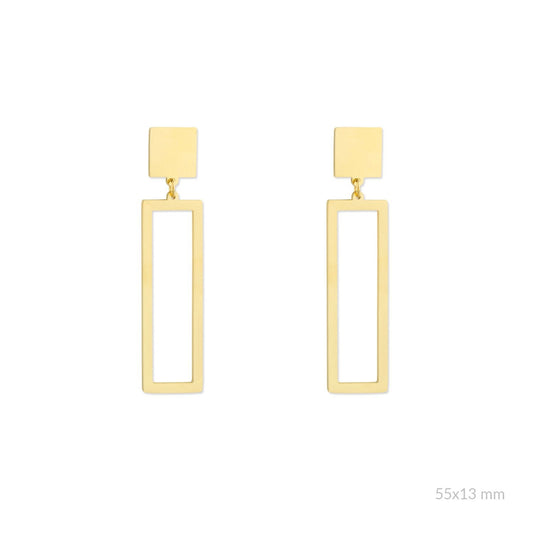 Pendientes Acero Largos Geométricos