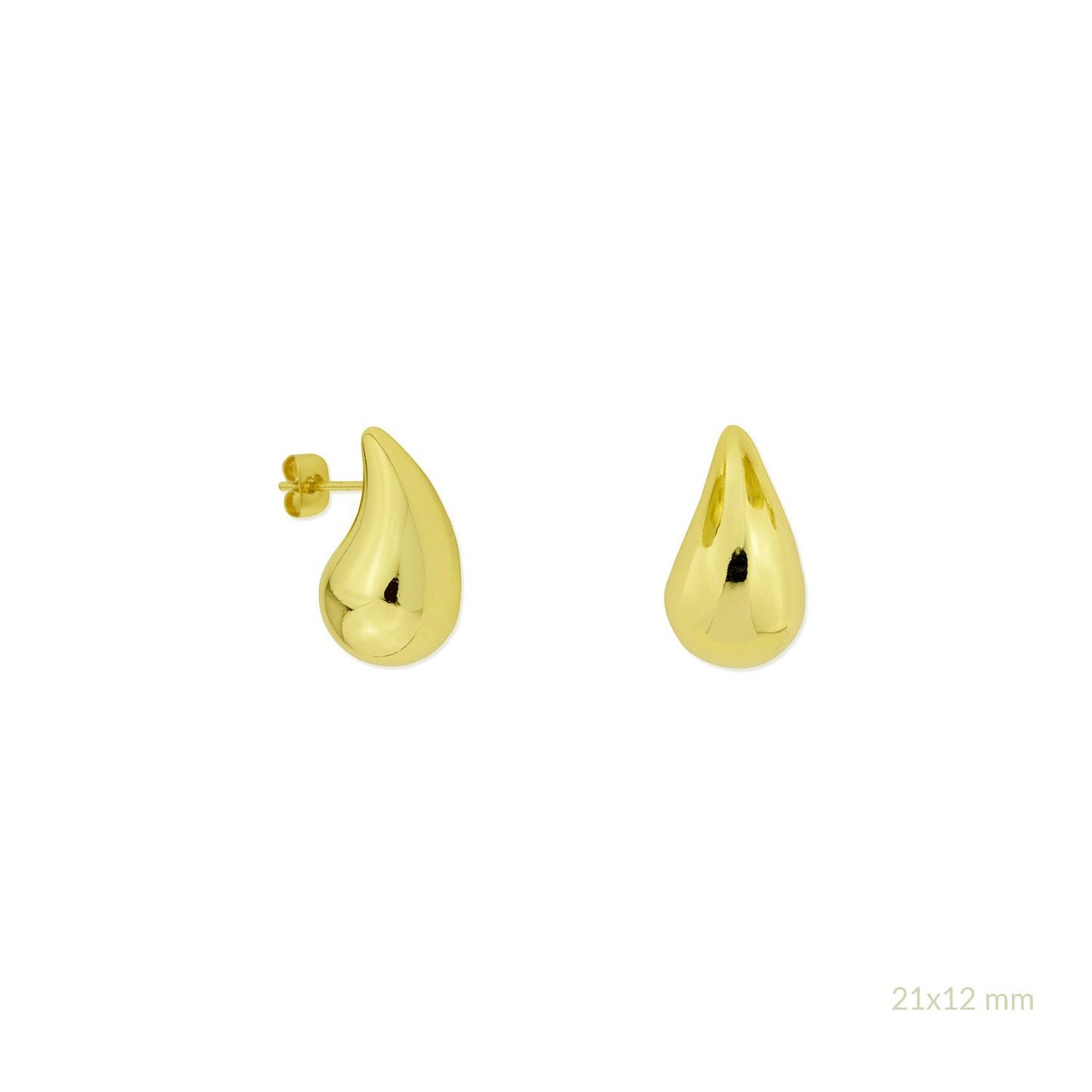 Pendiente Acero Gota Dorados
