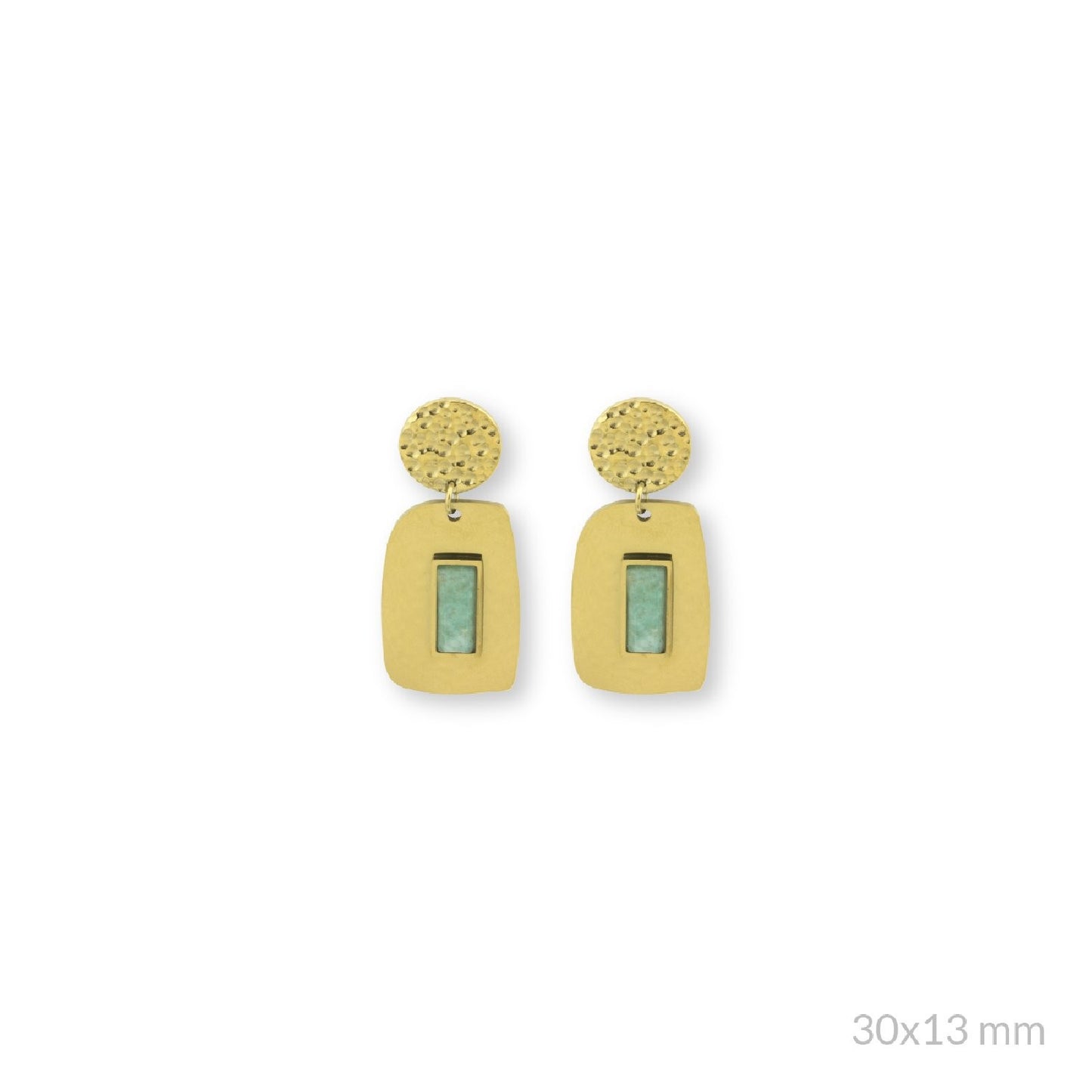 Pendientes Cuadrado verde