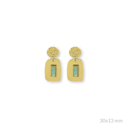 Pendientes Cuadrado verde