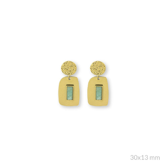 Pendientes Cuadrado verde