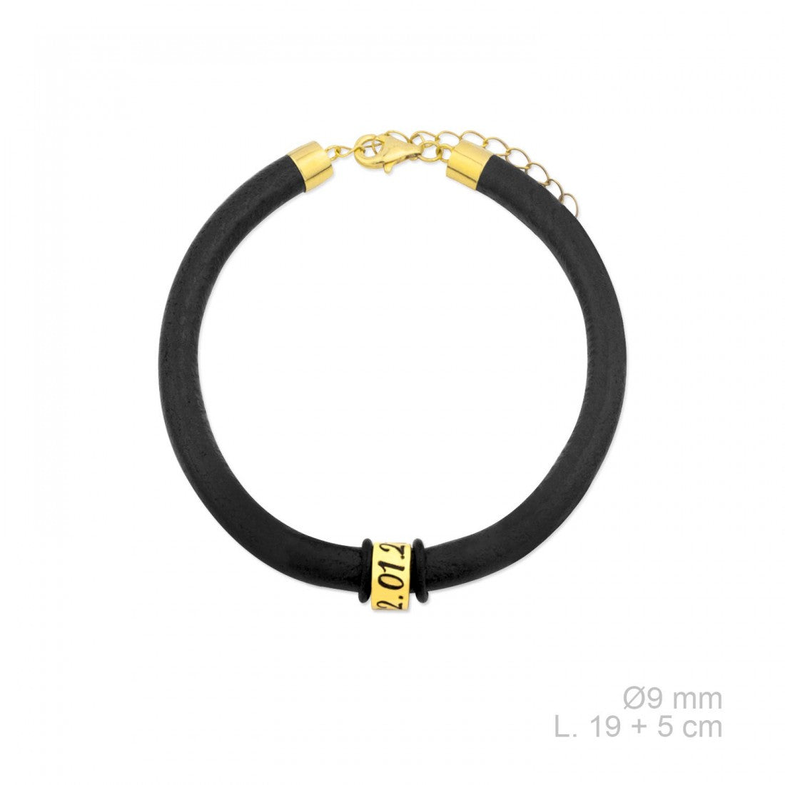 Pulsera Cuero chapada en Oro Personalizada