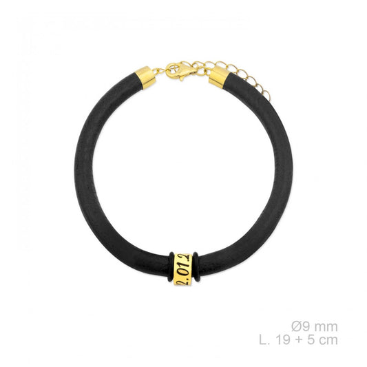 Pulsera Cuero chapada en Oro Personalizada