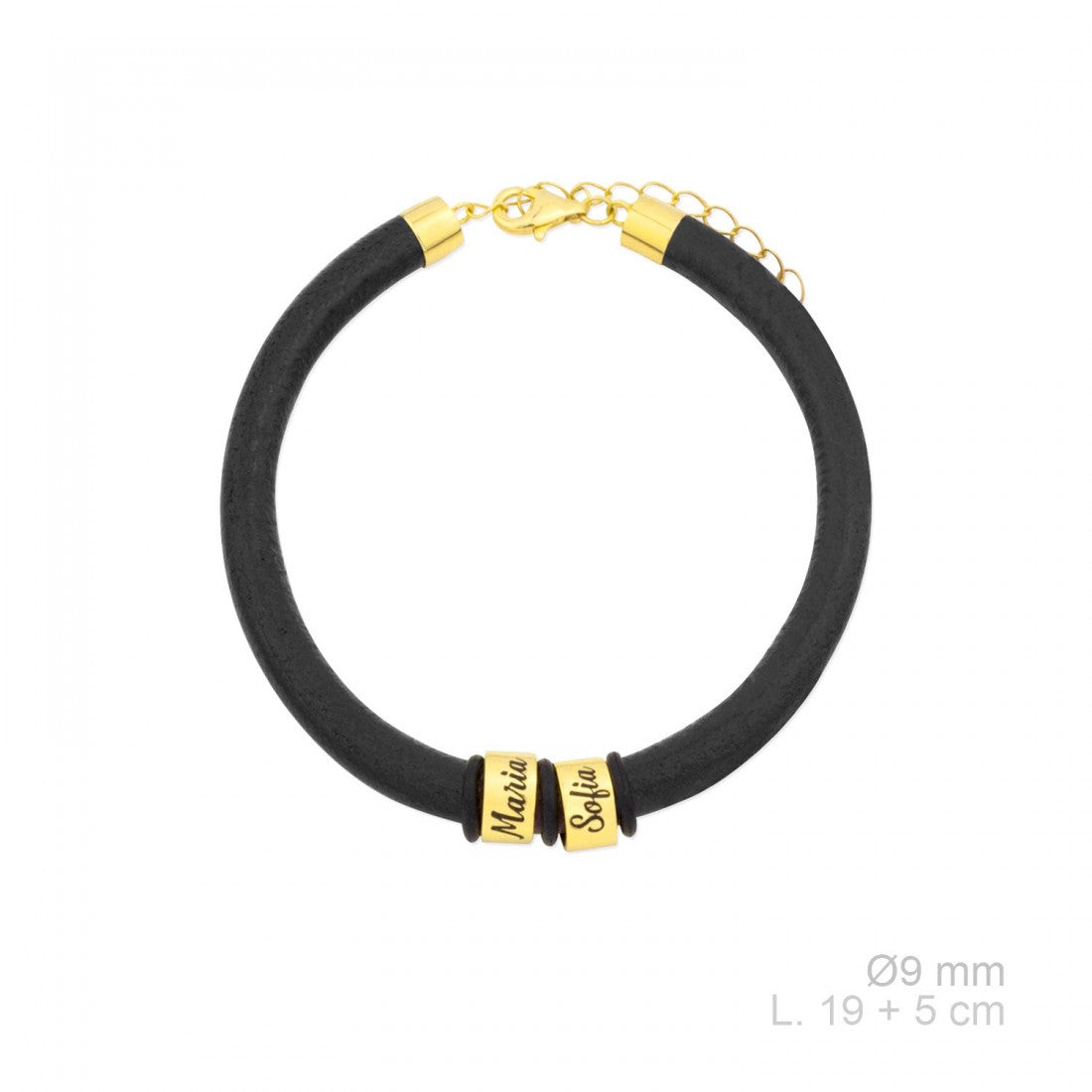 Pulsera Cuero chapada en Oro Personalizada