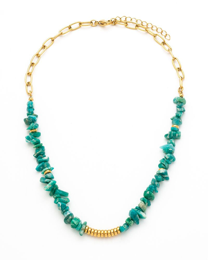 Collar Acero en Onix o Turquesa
