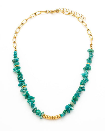 Collar Acero en Onix o Turquesa
