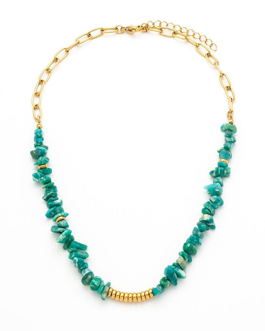 Collar Acero en Onix o Turquesa