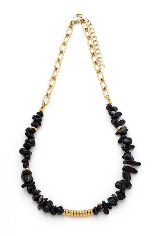 Collar Acero en Onix o Turquesa