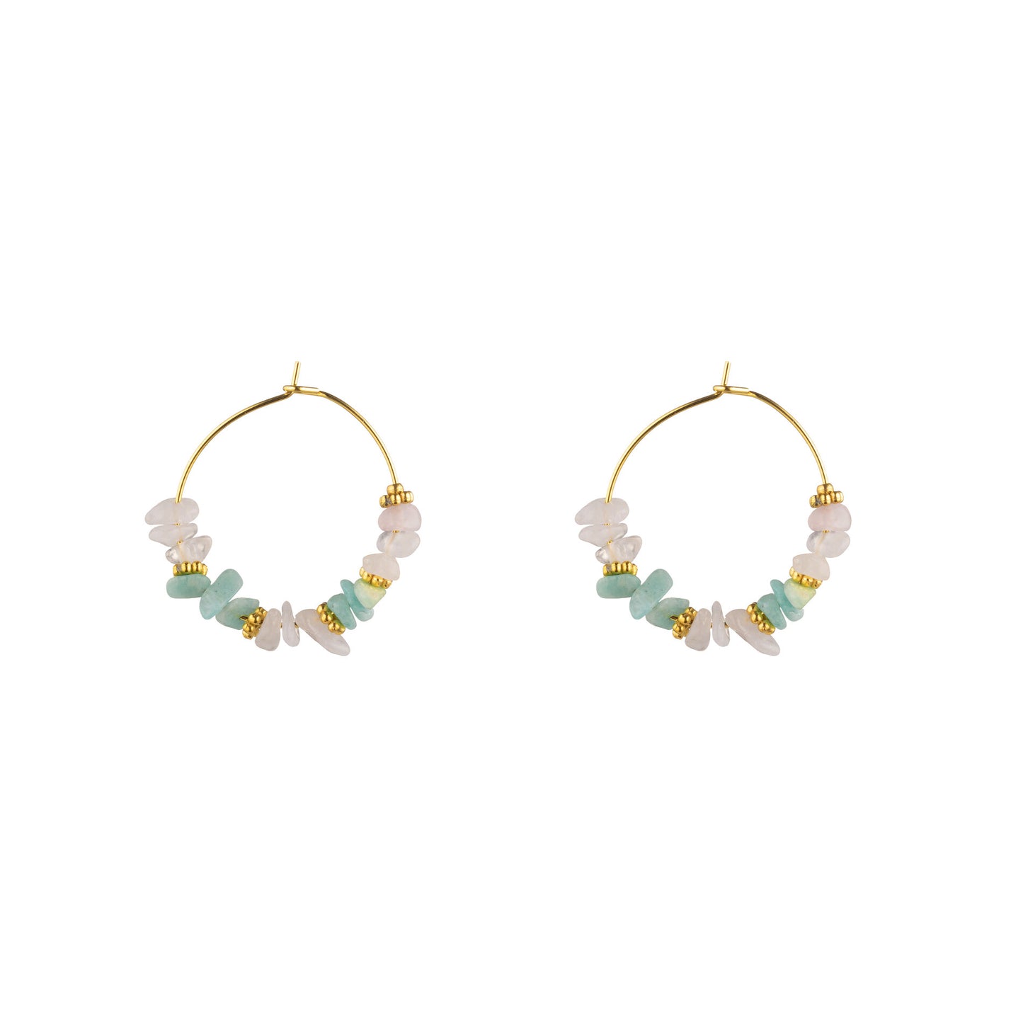 Pendientes de Acero con Piedras Naturales
