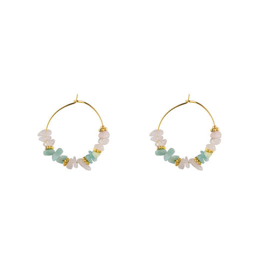 Pendientes de Acero con Piedras Naturales