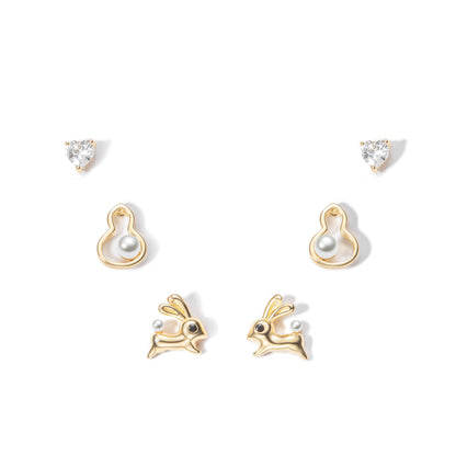 Pendientes pack de 3 Conejo