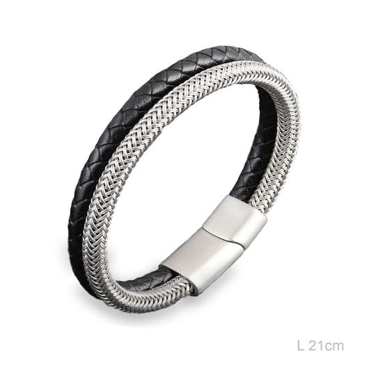 Pulsera Acero y Negro