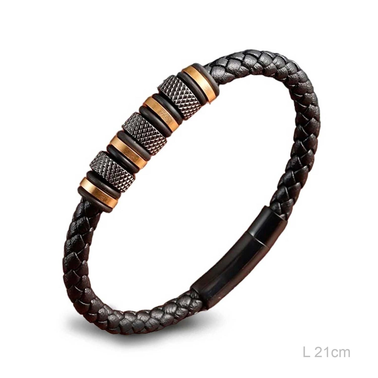 Pulsera Acero Cobre y negra