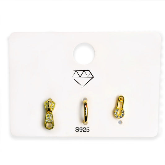 Pack 3 Pendientes Cremallera