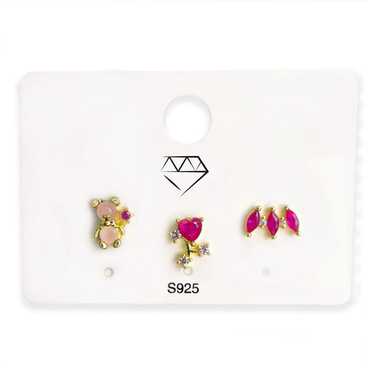 Pack 3 Pendientes Osito